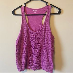 Orchid Purple Crochet Lace Racerback Tank